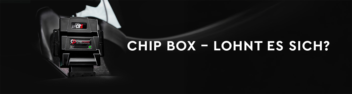 Modern car engine with chip box installed